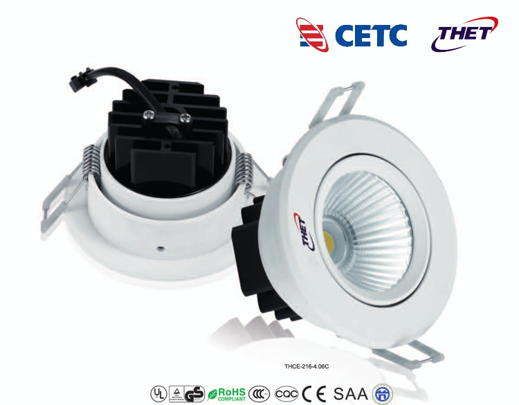 同辉6W平斜内斜可调角度COB天花灯THCE-216-4.06C