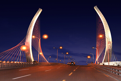 保定巨力大桥亮化工程|五色领先|景观照明