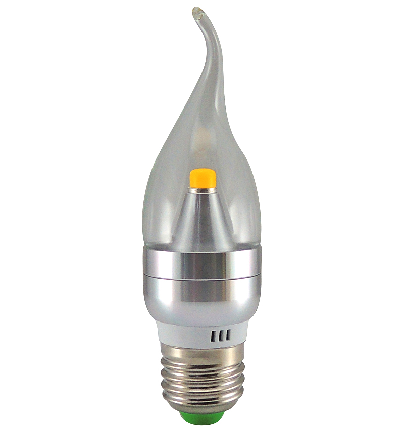 4W 360度银色立体LED蜡烛灯