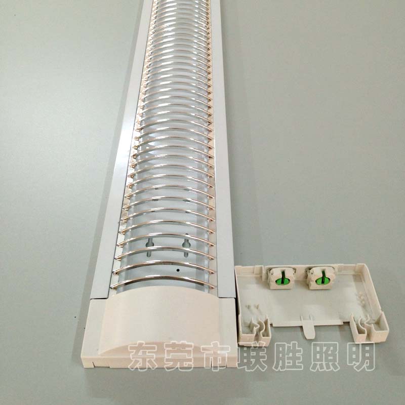 双管防尘支架，LED网纹罩支架，T8双管带罩支架