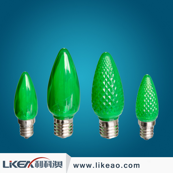 led圣诞灯 C9 绿色 110V led户外装饰灯 景观树灯  光面菱面