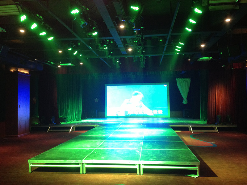海越中标汇星城舞台灯光机械幕布LED屏总承包工程