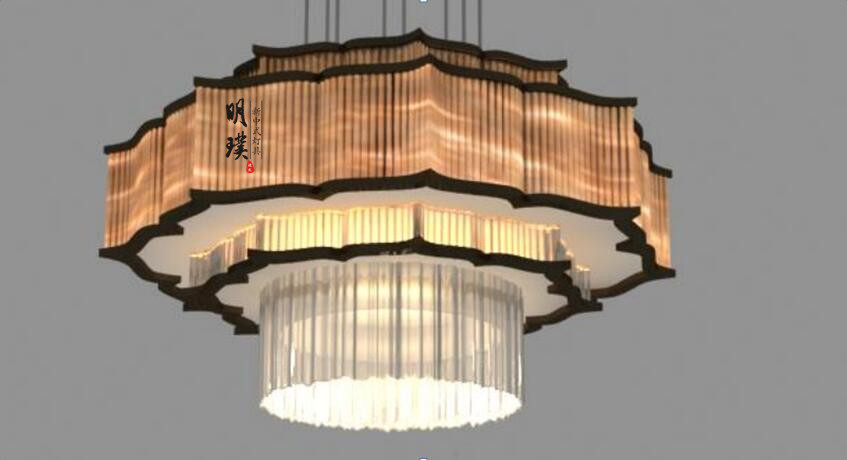 新中式灯具品牌 会议室新中式吊灯 明璞全铜新中式吊灯