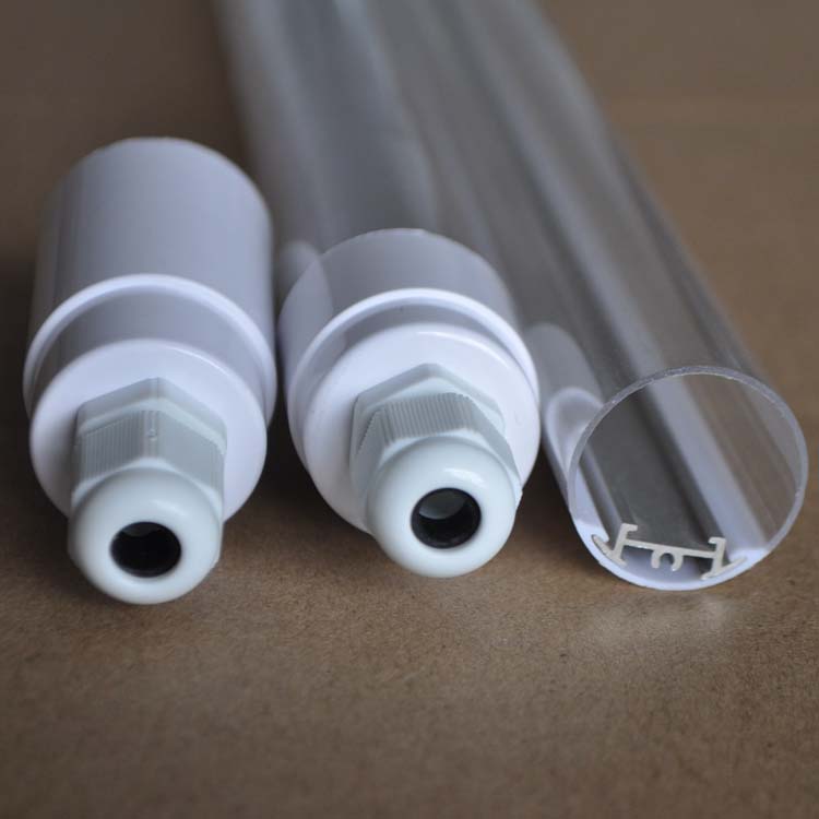 防水灯管外壳价格_t8灯管套件厂家_IP65全塑透明双色管_适质塑料