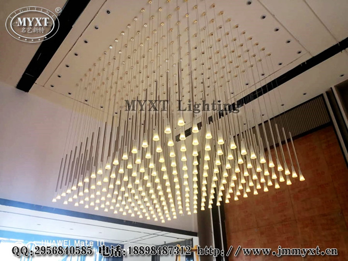 江西抚州城市展厅量身定制工程灯具安装到位 