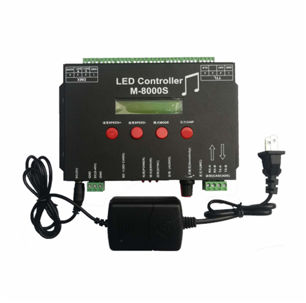 时光隧道音乐喷泉智能声控音乐音频幻彩LED控制器M-8000S