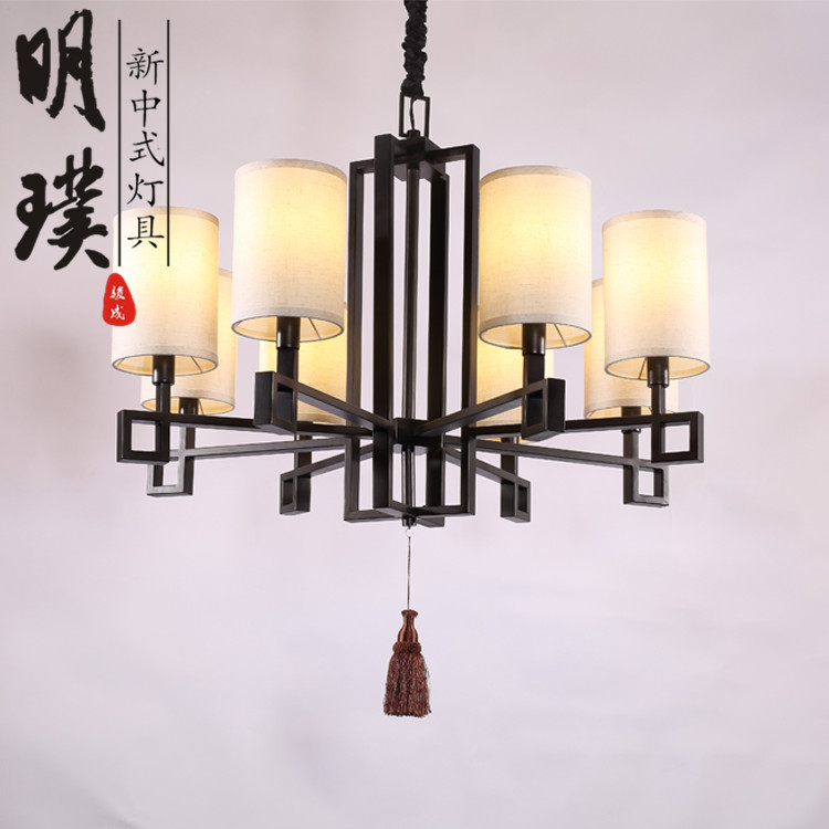 办公楼新中式吊灯	新中式灯具定制