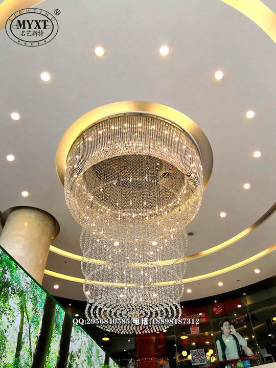 现代吊线水晶灯 酒店大堂吊线水晶灯 售楼部吊线水晶灯 吊线水晶灯定制设计