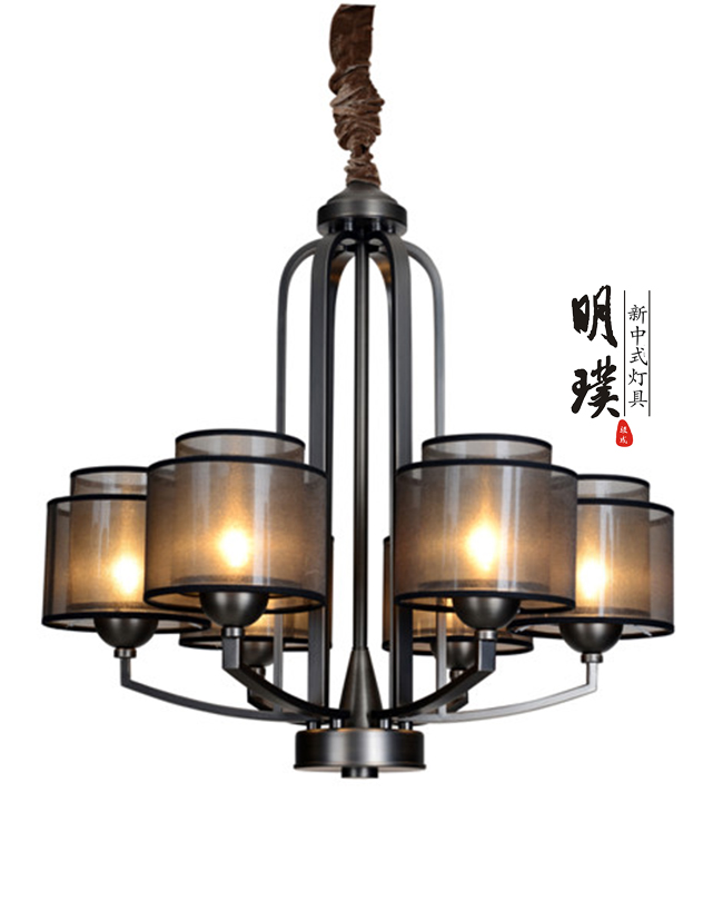展厅新中式吊灯厂家	布艺新中式吊灯