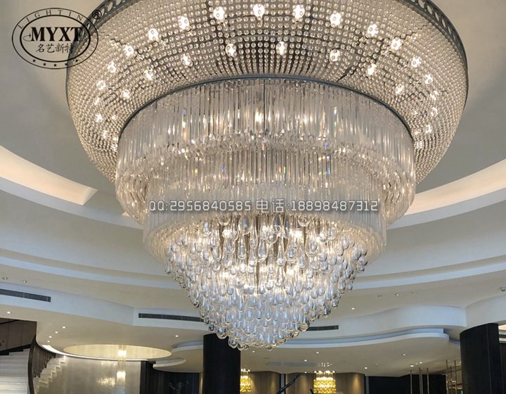 酒店大堂水晶灯 酒店创意水晶灯 特色水晶灯定制 酒店水晶灯设计