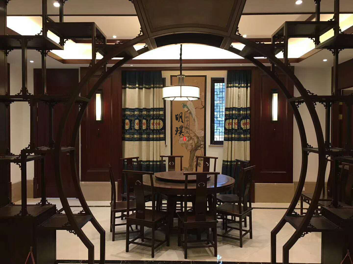 灯具 客厅简约中式吊灯 明璞新中式吊灯厂家