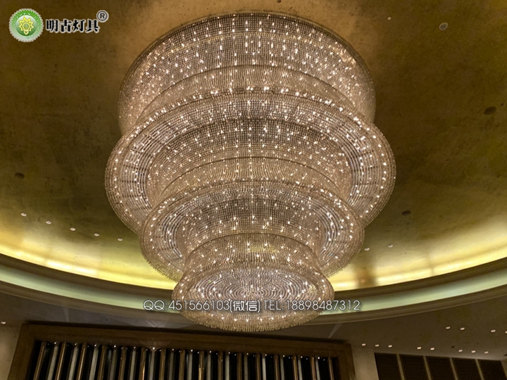 五星级酒店威斯汀酒店大堂水晶灯定制方案