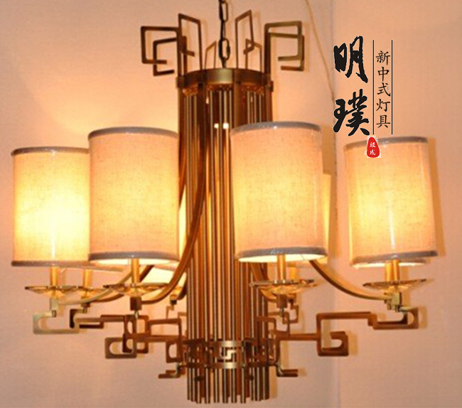 卧室新中式吊灯	新中式灯具厂家