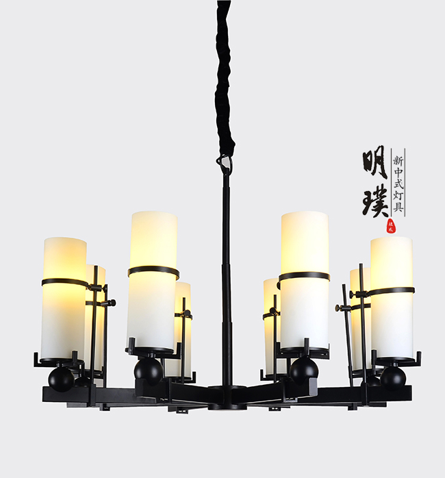 阳台新中式吊灯批发	布艺新中式吊灯