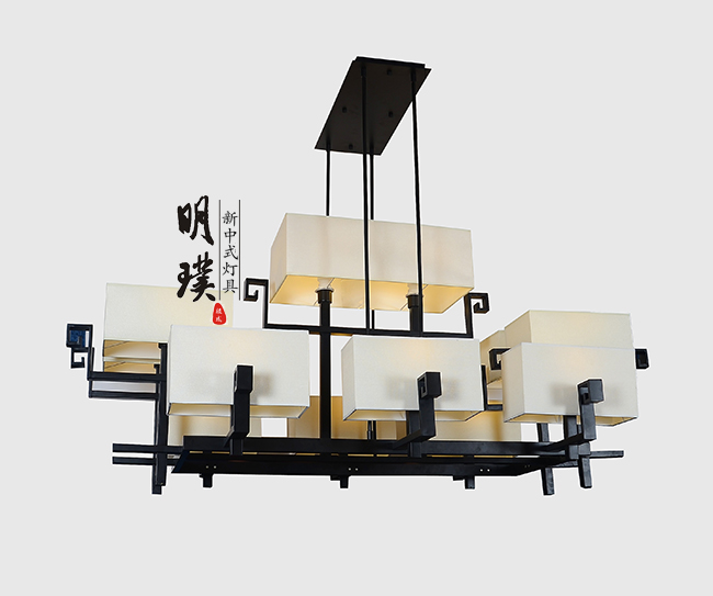 布艺新中式吊灯品牌	展厅新中式吊灯