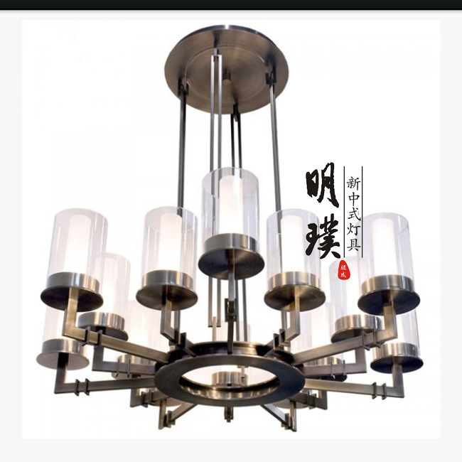 别墅新中式吊灯定做 宴会厅新中式吊灯