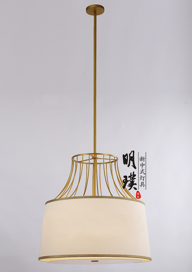 餐厅新中式吊灯批发	全铜新中式吊灯定制