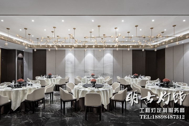 新中式餐厅吊灯 新中式会所灯具 酒店餐厅工程灯 餐厅灯具定制设计