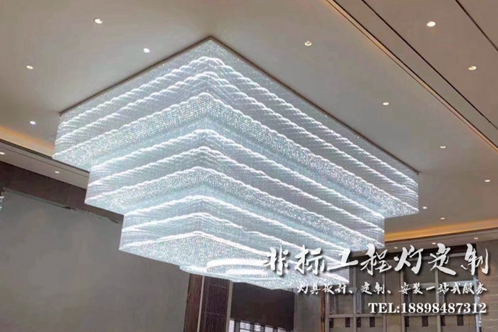 售楼部水晶灯 沙盘LOGO造型水晶灯 大型工程水晶灯 酒店水晶灯定制