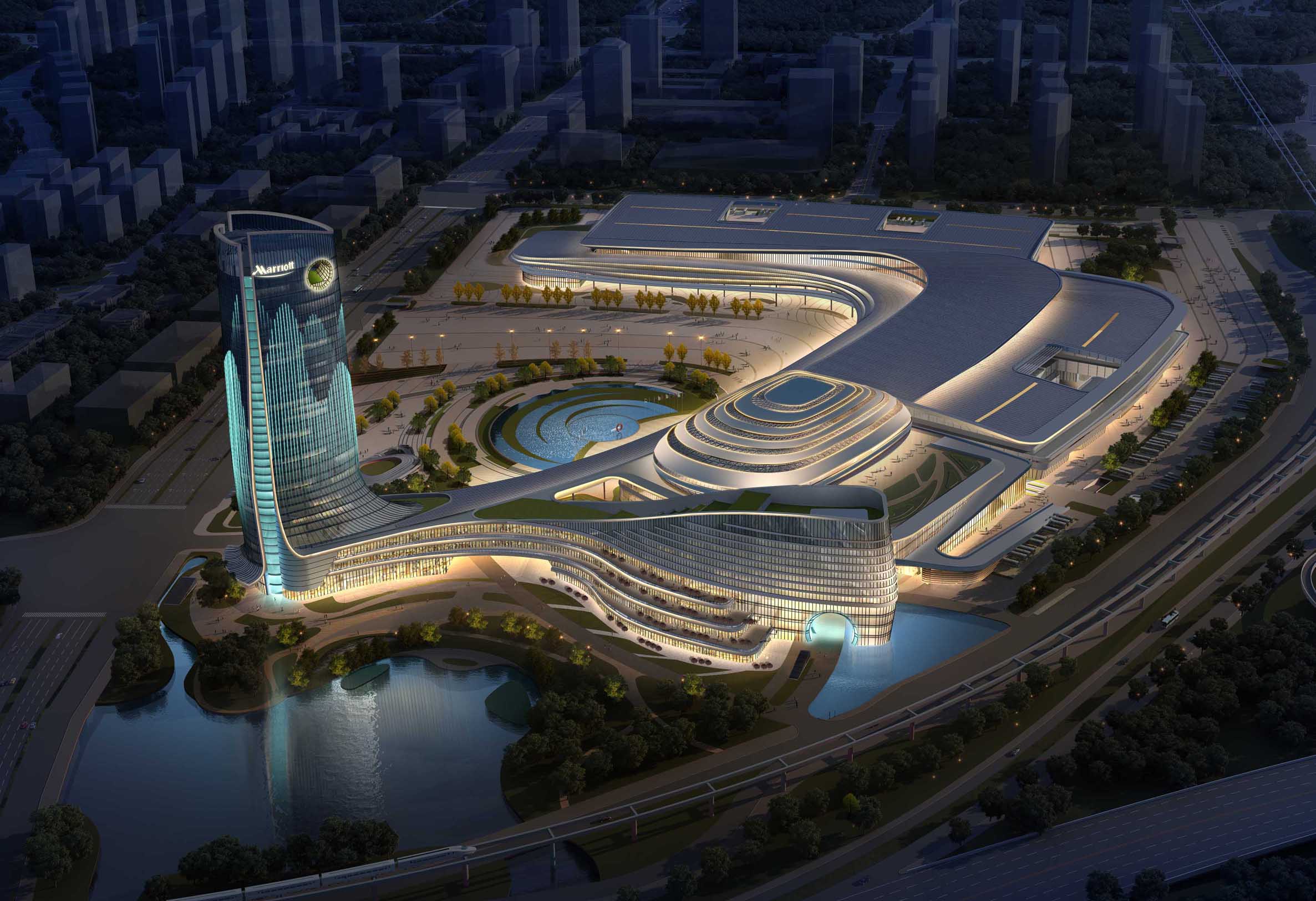 桂林國際會展中心建筑外立面照明設計——2021神燈獎申報雅江創意照明獎
