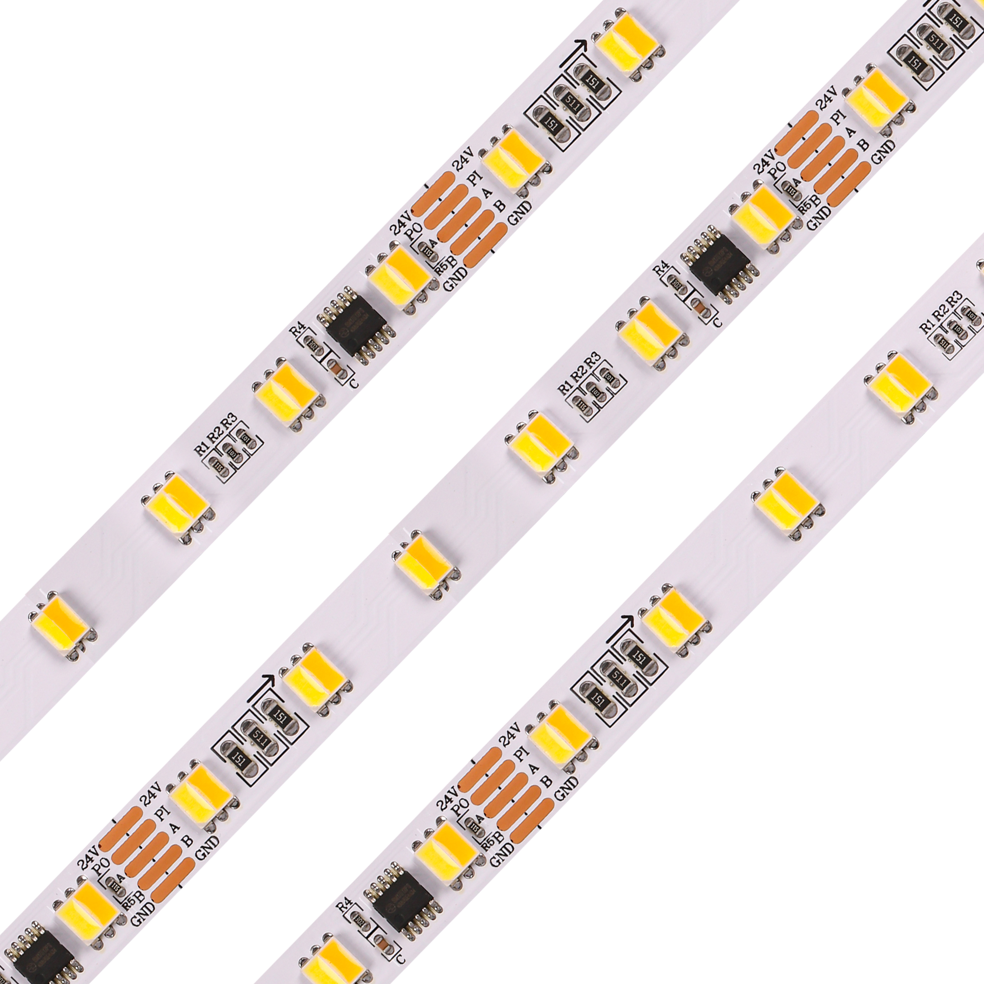伟思拓科技DMX512双色灯带10段可控跑马灯河道桥梁轮廓亮化512灯条