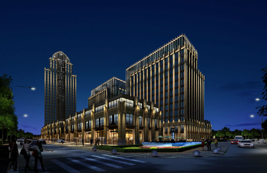 改建工程金融广场夜景设计-福建工大建筑设计院城市照明设计研究所