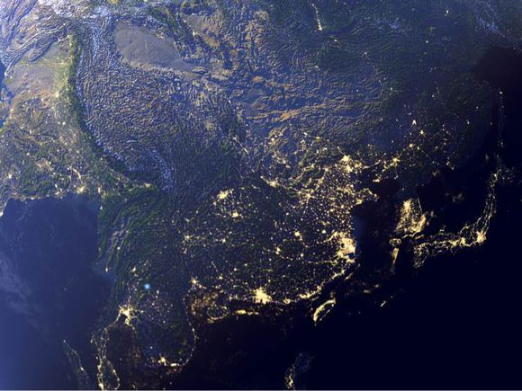 太空上看地球灯光