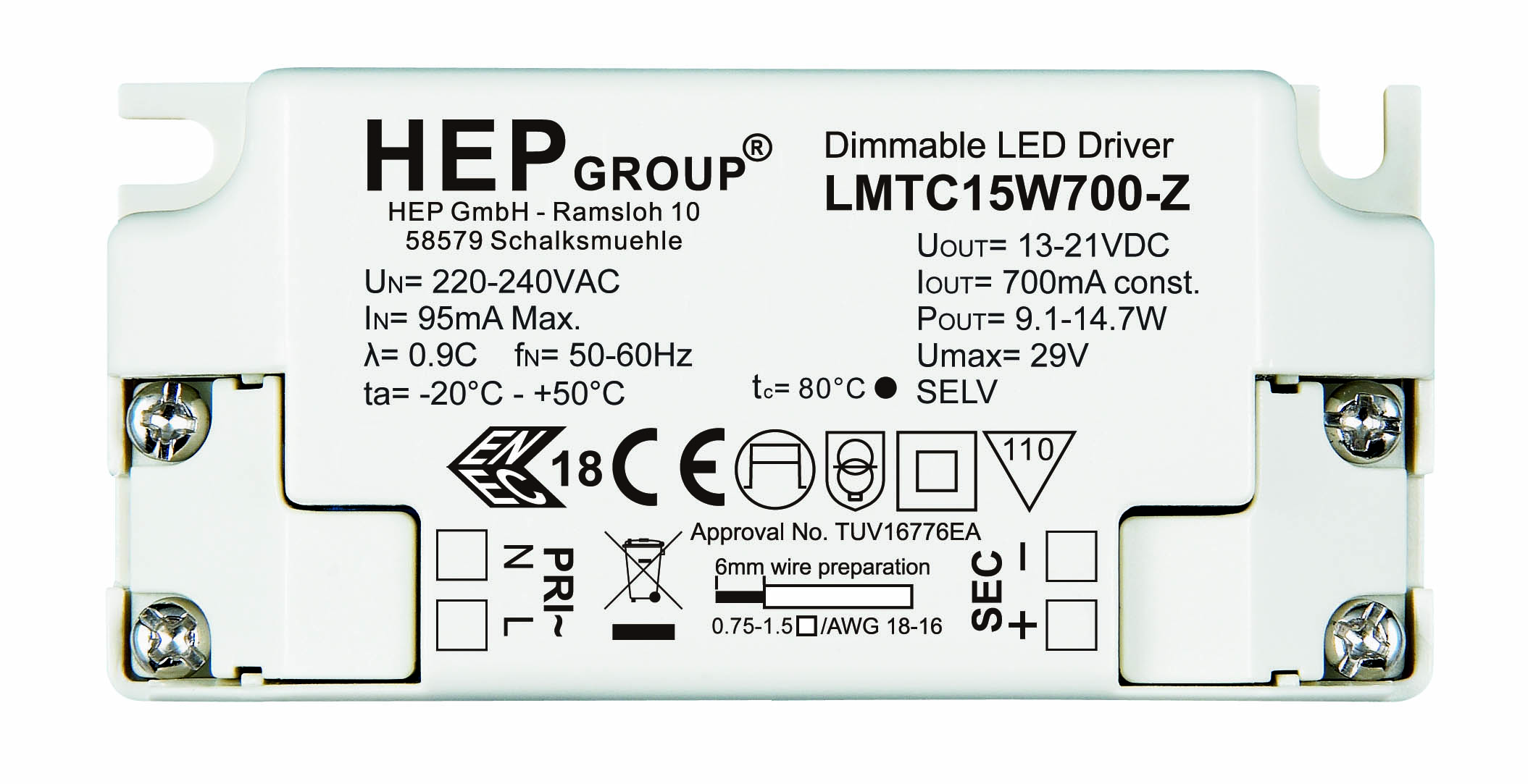 HEP驱动-LED调光驱动（可控硅调光） LMTC15WXXX-Z-湖北珧明科技有限公司