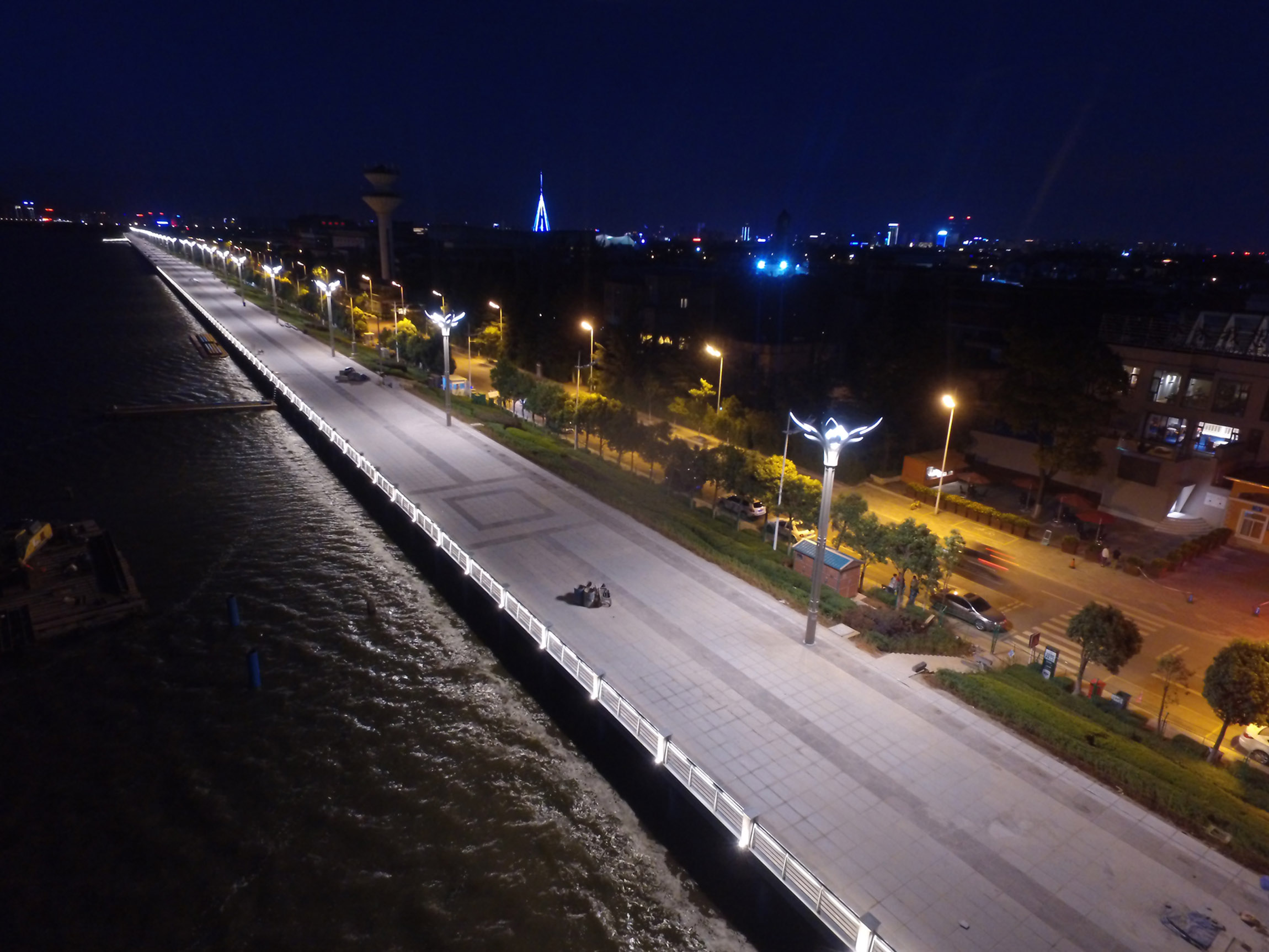 海埂大坝夜景图片