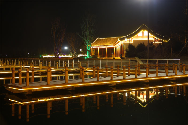 山東省濟南市章丘區繡江河公園景觀亮化工程,照明工程,夜景燈光,夜景