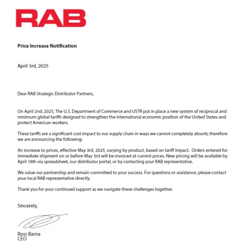 受关税影响，RAB Lighting宣布照明产品涨价